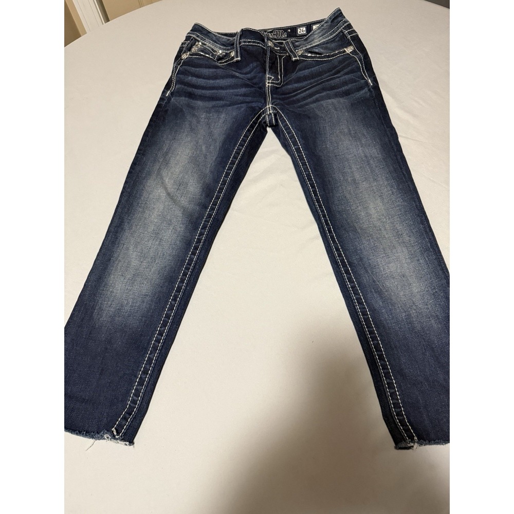 Miss Me Hailey Skinny Jeans Embellished Rhinestone Jeweled Womens Size‎ 26